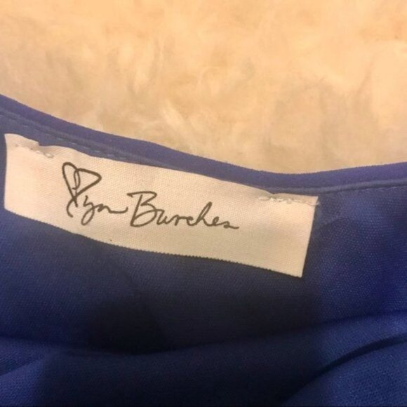 Women's Bright Blue Asymmetrical Sleeveless‎ 90's Style Y2K High-Waisted Romper. - Picture 5 of 10